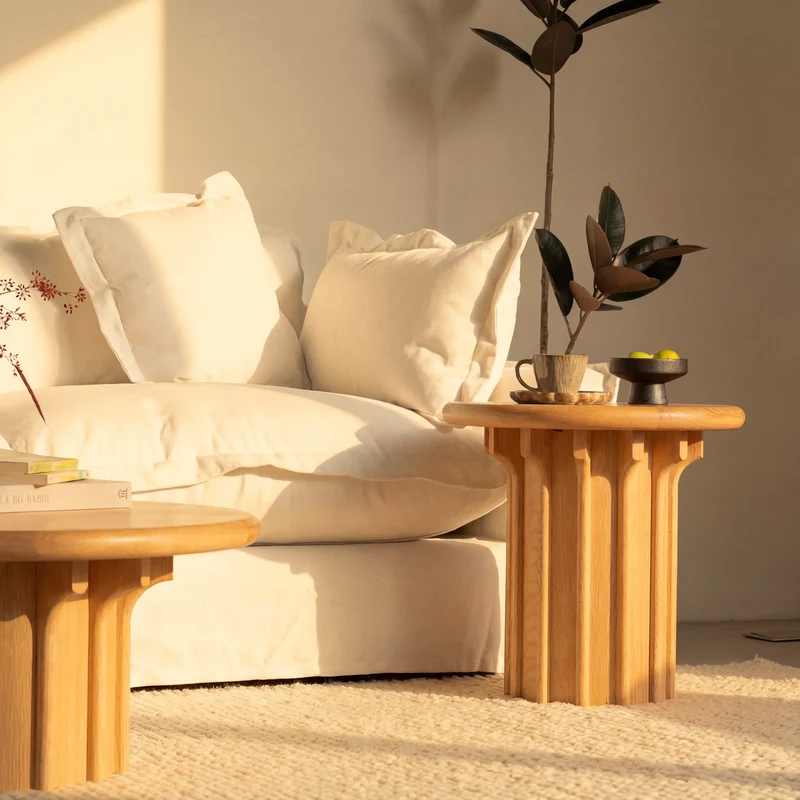 Corin Side Table White oak
