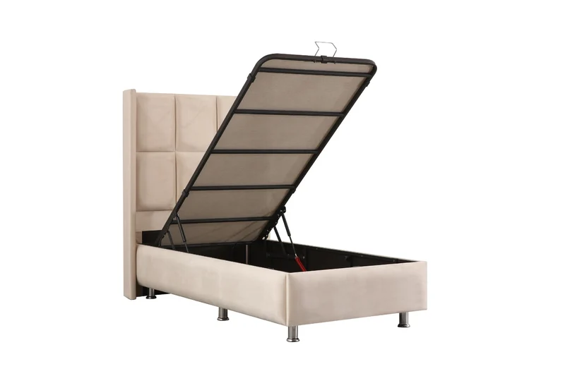 Lit coffre RIO Velours beige