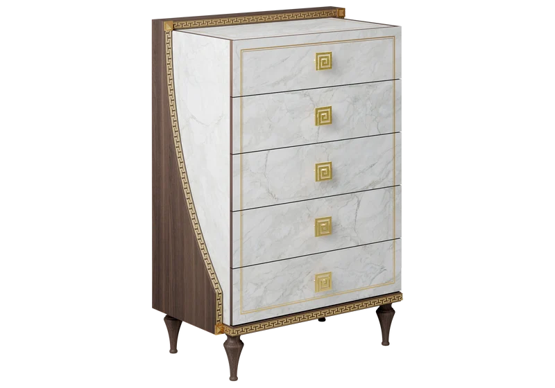 Chambre lit capitonné commode et chiffonnier - Romantica