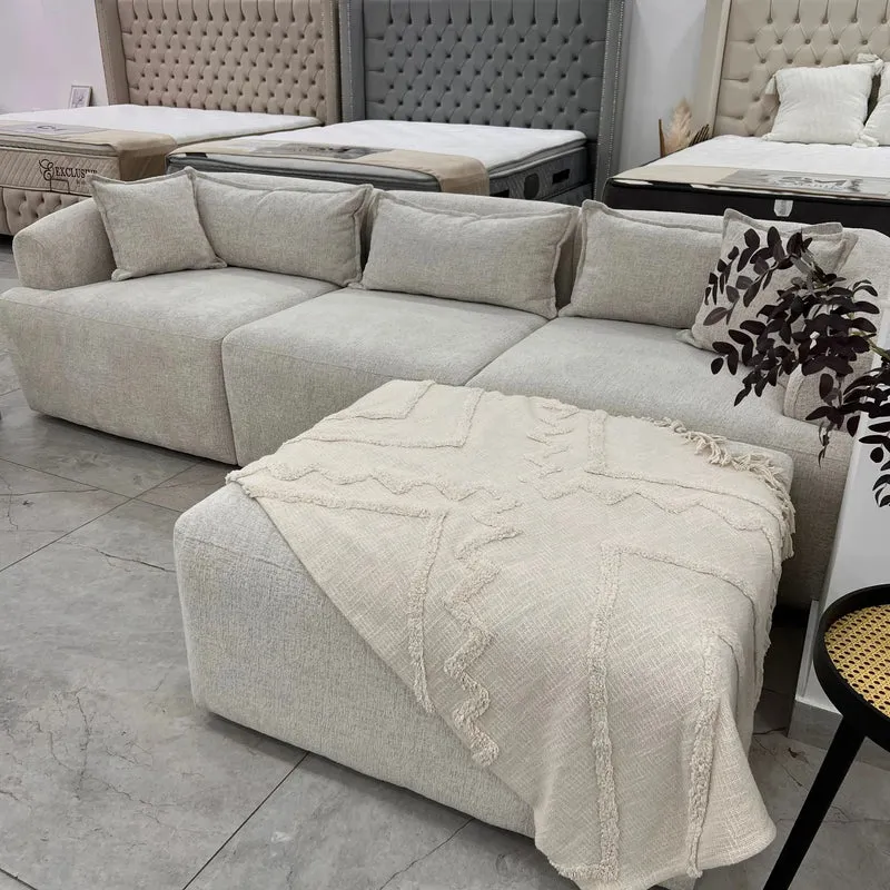 Canapé Mila Modulable Chenille Blanc cassé