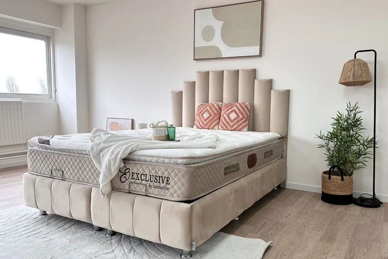 Lit coffre NATURA Beige