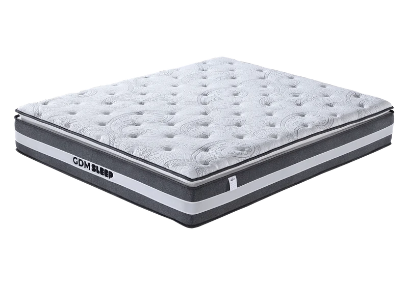 Ensemble lit coffre bouclé gris et matelas 7 zones 160x200 - Cloud