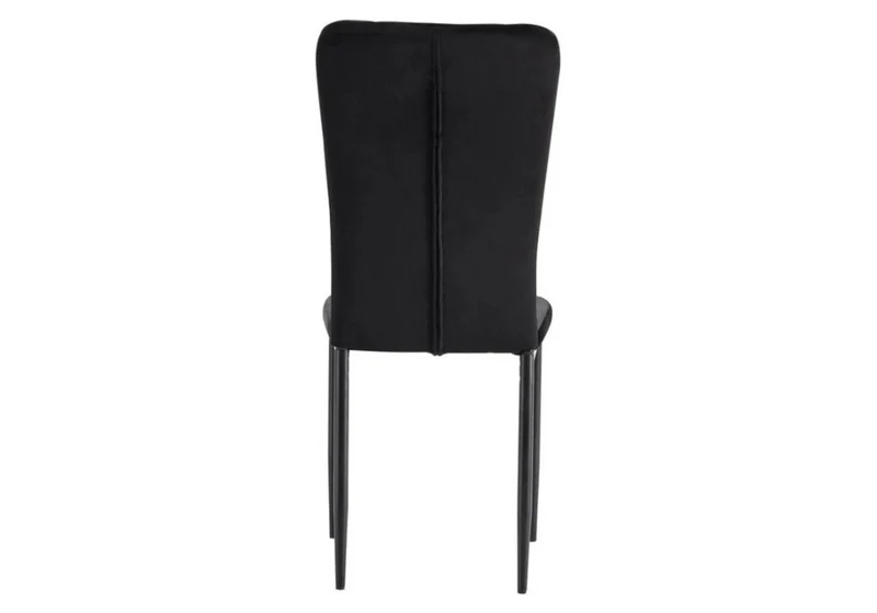 Chaise velours noir dossier haut et pieds noir - Stria x4