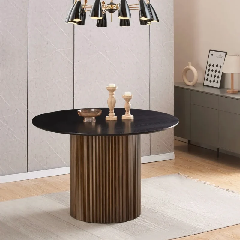Table à manger Baeita noir x gold 120cm