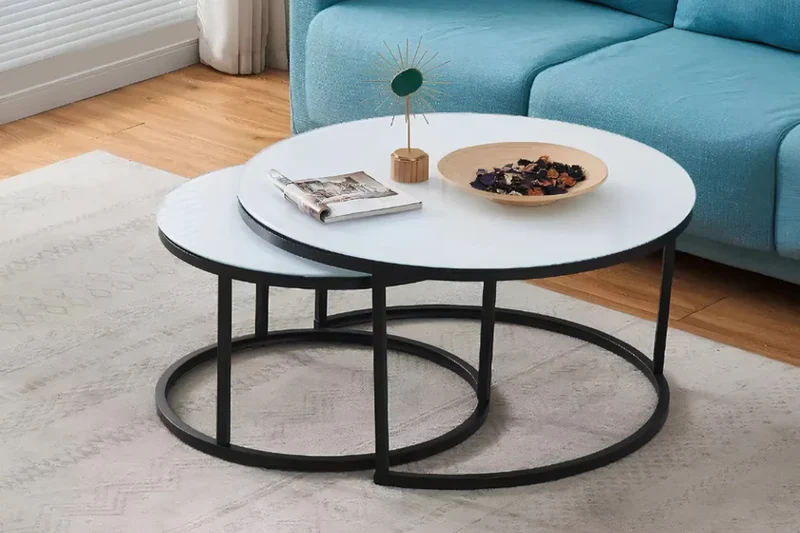 Table Basse Duo ROMI blanc noir