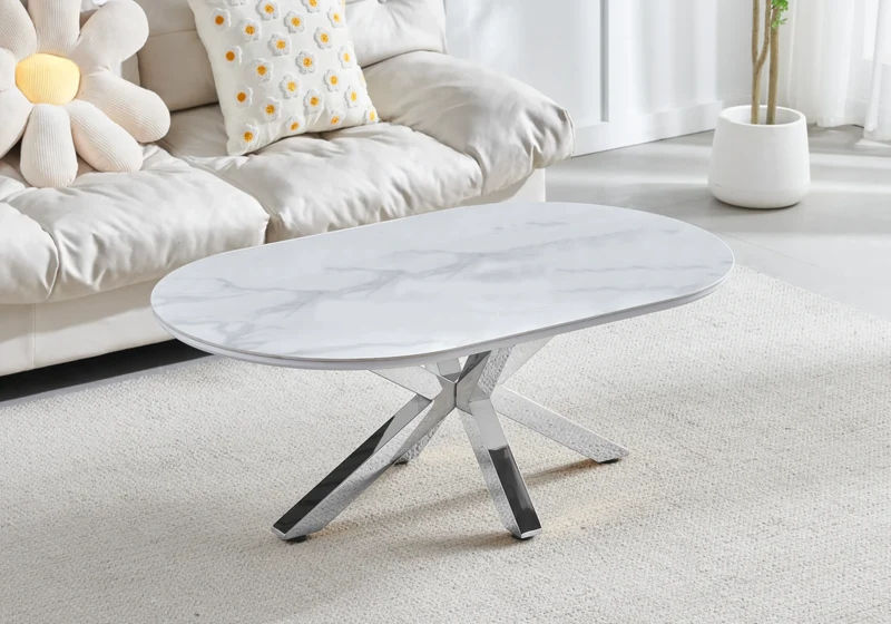 Table basse Ophélia marbre blanc