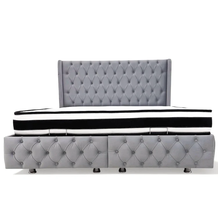 Lit coffre Veneto full-capitonné 140x190