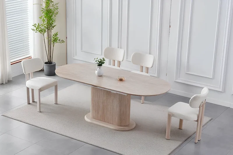 Vanina Table à Manger Extensible Travertin