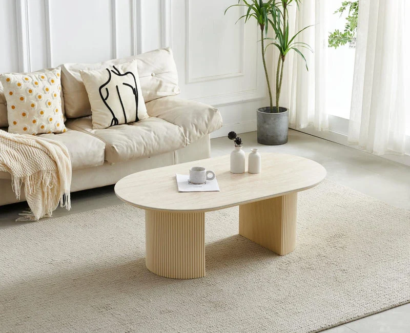 Table basse CALYPSO ovale travertin