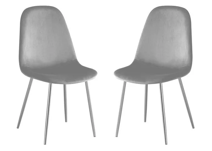 Lot de 2 Chaises SCANDINAVE gris pied argent