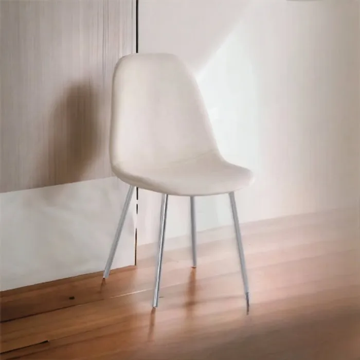 Lots de 2 Chaises SCANDINAVE beige pied argent