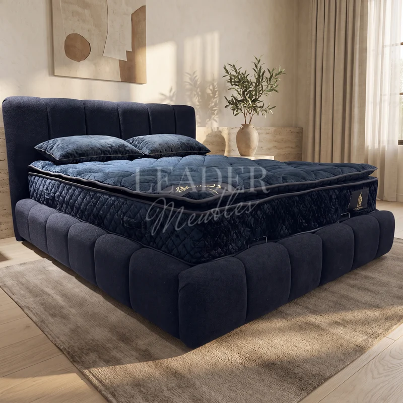 Lit coffre Bubble Dallas noir 140x190 | Leader Meubles