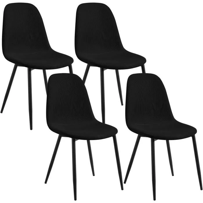 Lot de 2 Chaises SCANDINAVE noir pied noir