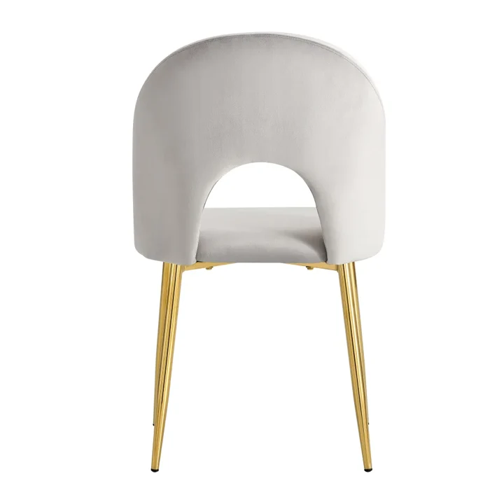 Chaise TEDDY gris pied or