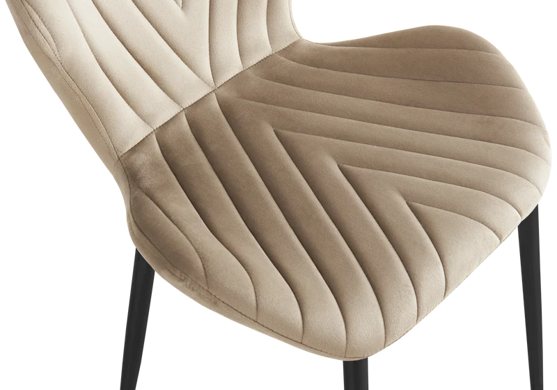 Chaise velours taupe pieds noirs - Syra x4