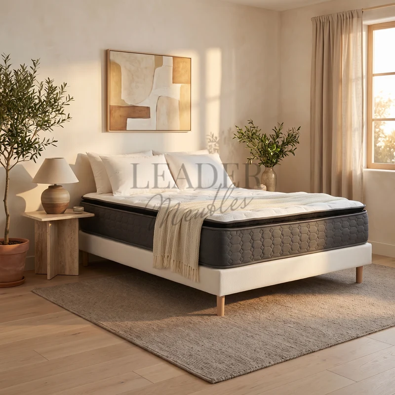 Sommier + Matelas Premium 30-32cm (ressorts ensachés) | Leader Meubles