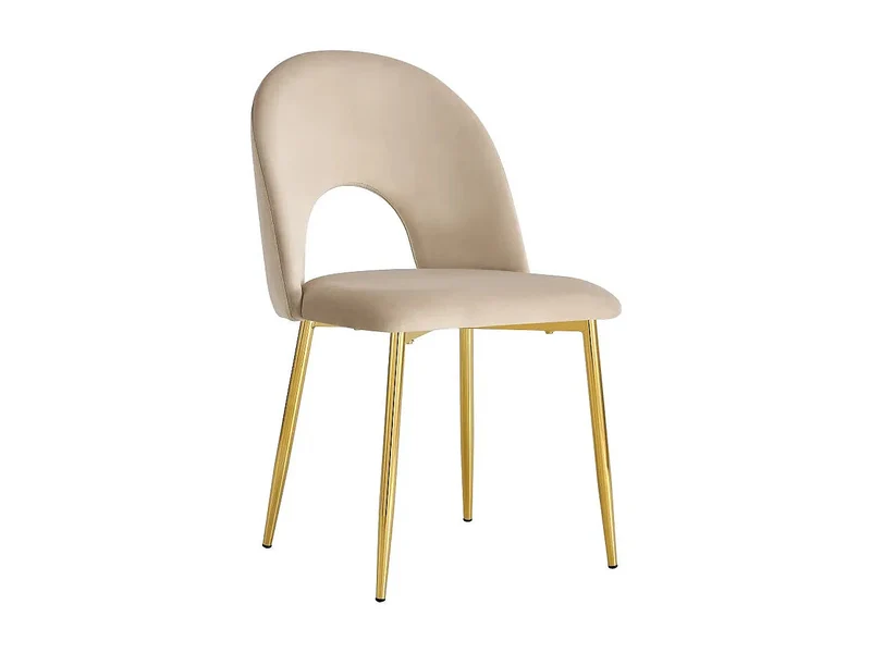 chaise TEDDY beige pied or