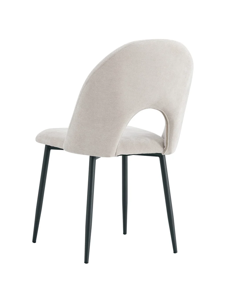 Chaise TEDDY beige pied noir