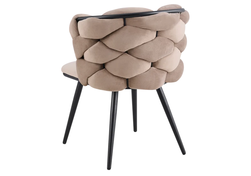 Chaise de table velours taupe pieds noirs - Cloud x2
