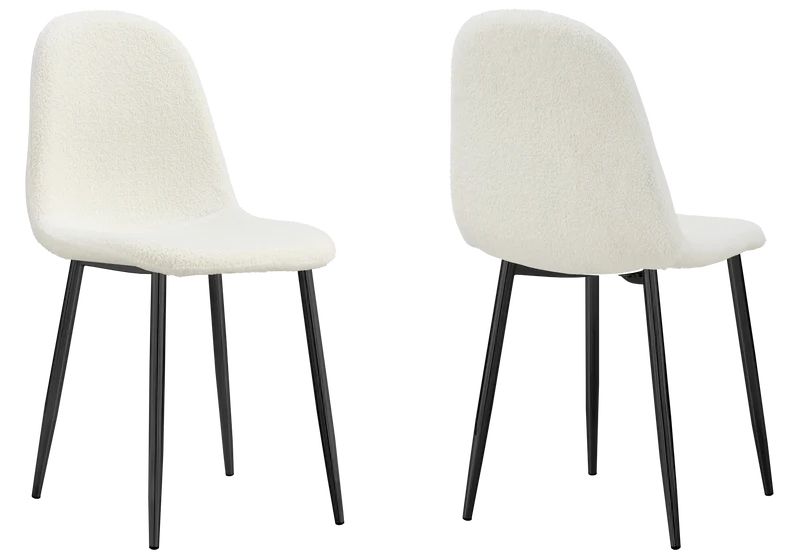 Chaises scandinaves en bouclée blanc - Gina x6