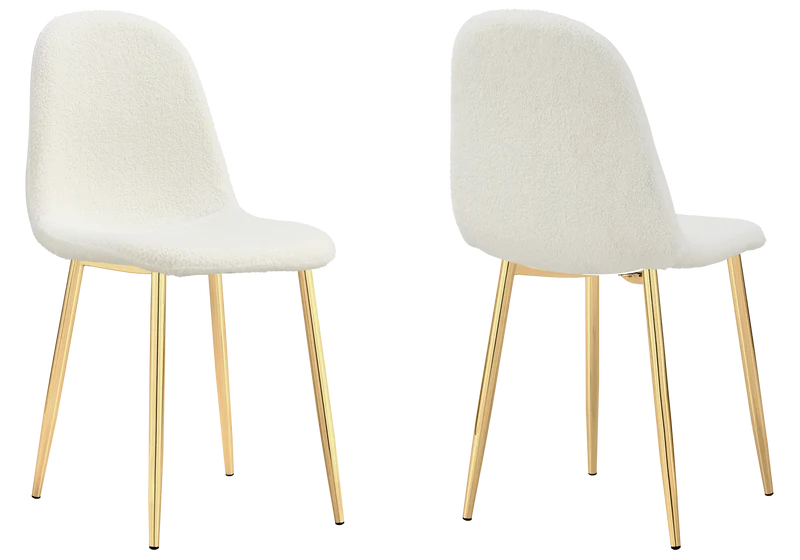 Chaises scandinaves en bouclée blanc - Gina x6