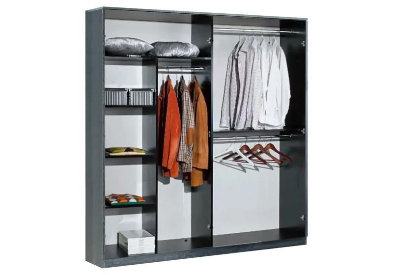 Chambre complète capitonnée bois gris foncé – LUNA