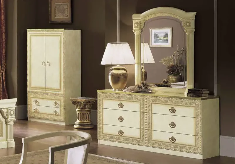 Chambre complète baroque ivoire versace – IMPERIA