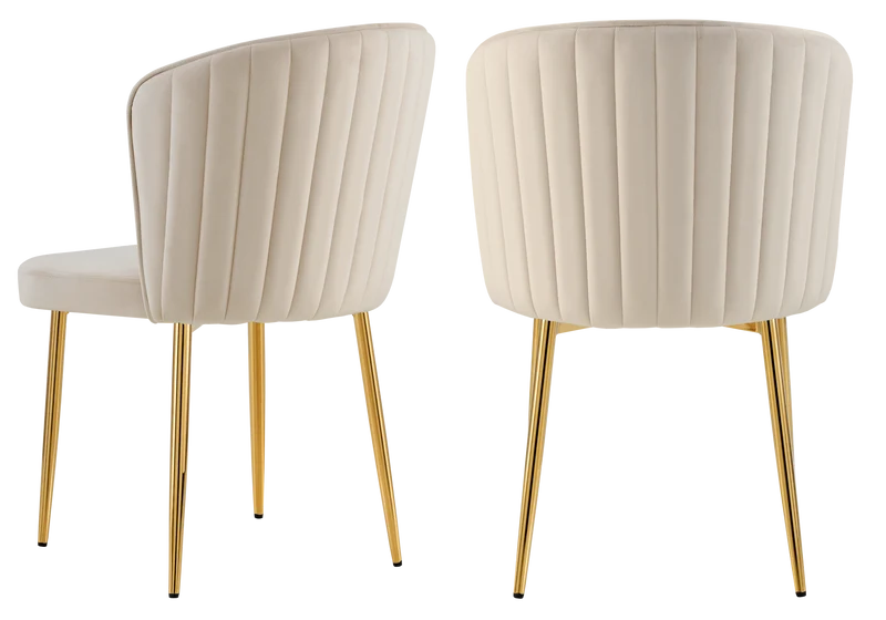 Chaise de salle à manger design en velours taupe - Diva x4