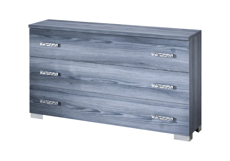 Chambre complète bois gris laqué design - ORION