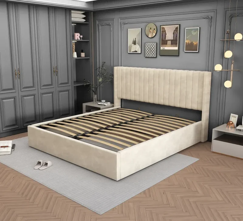 Lit coffre CAMILLE beige