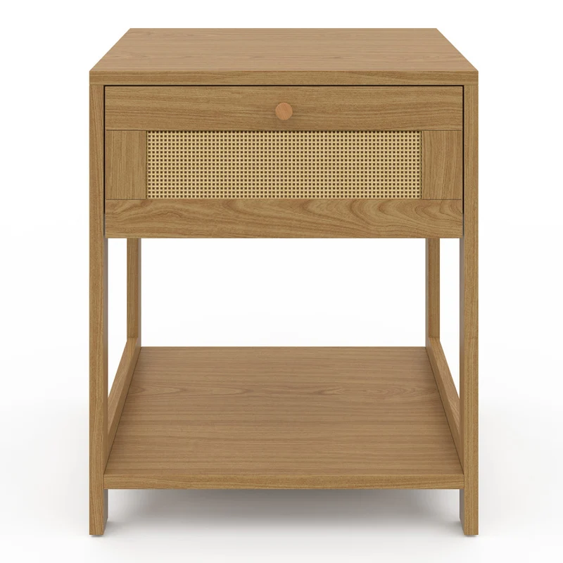 Tables de chevet Erin en cannage 1 tiroir - lot de 2