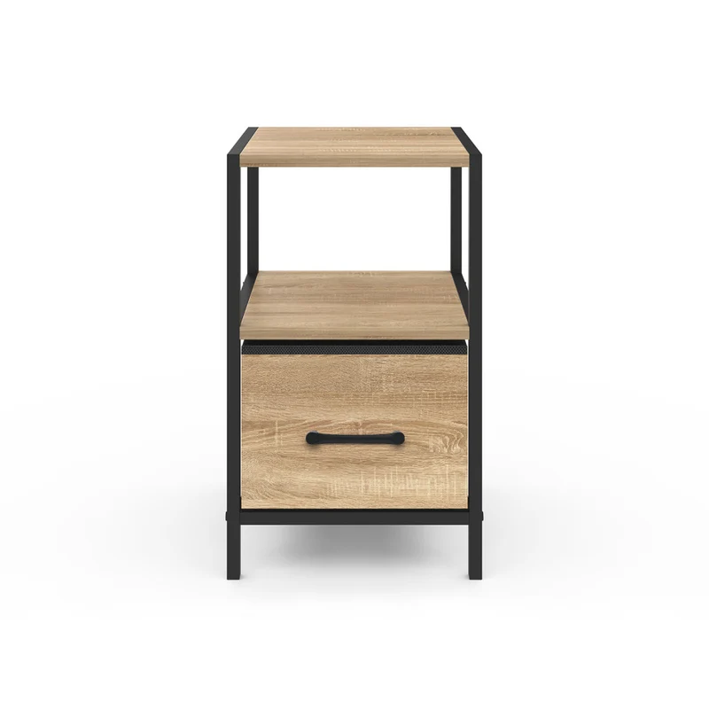 Tables de chevet Iris avec 1 tiroir et 1 niche - lot de 2