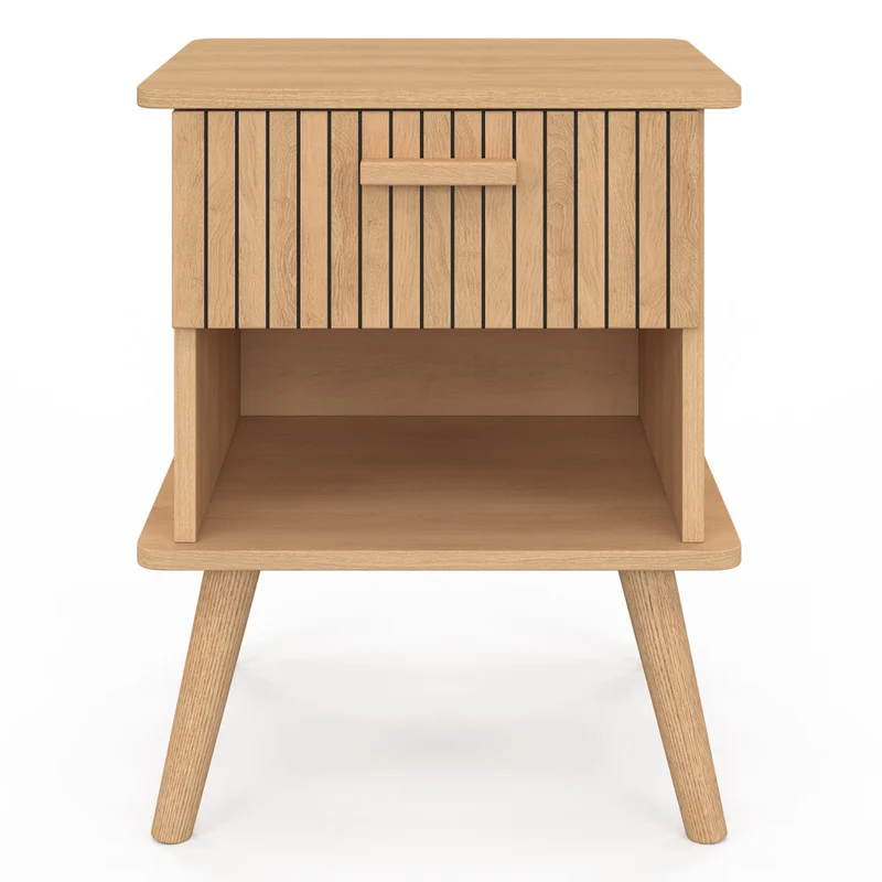Tables de chevet Albane avec 1 tiroir et 1 niche - lot de 2