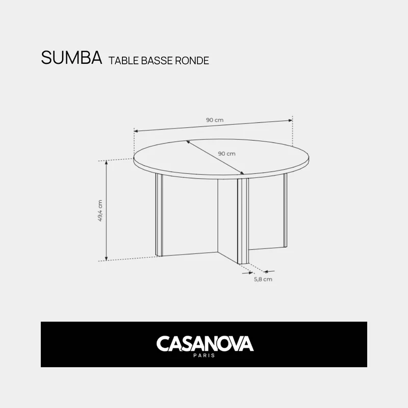 SUMBA - TABLE BASSE RONDE