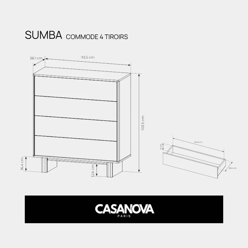 SUMBA - COMMODE 4 TIROIRS