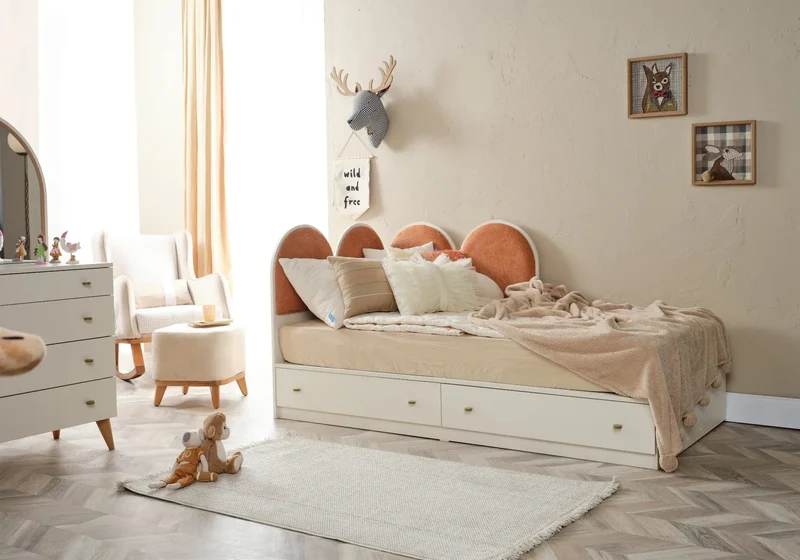 Ensemble chambre bébé Montessori orange LORENA