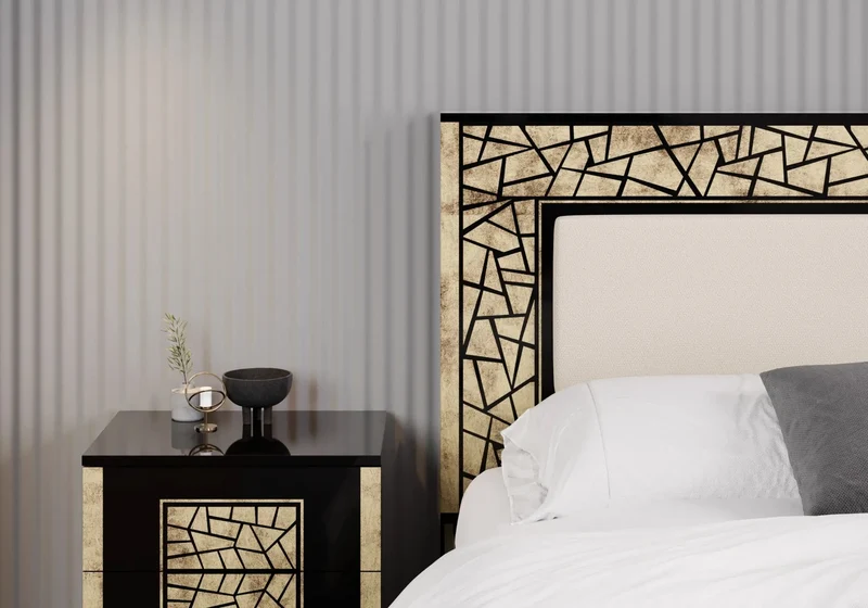 Chambre complète noir doré brillant design – STELLA