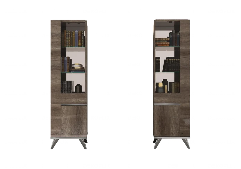 Vitrine 1 ou 2 portes bois chêne laqué design - Medea