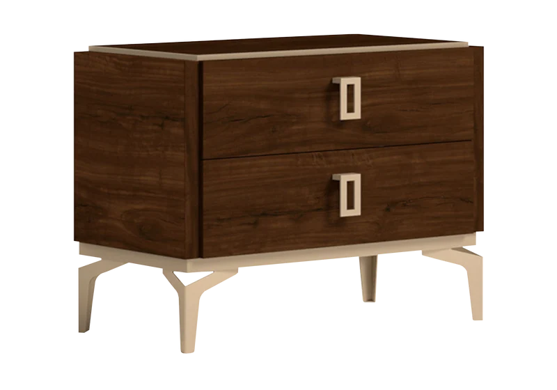 Chambre 160x200 noyer armoire 4 portes – Eva