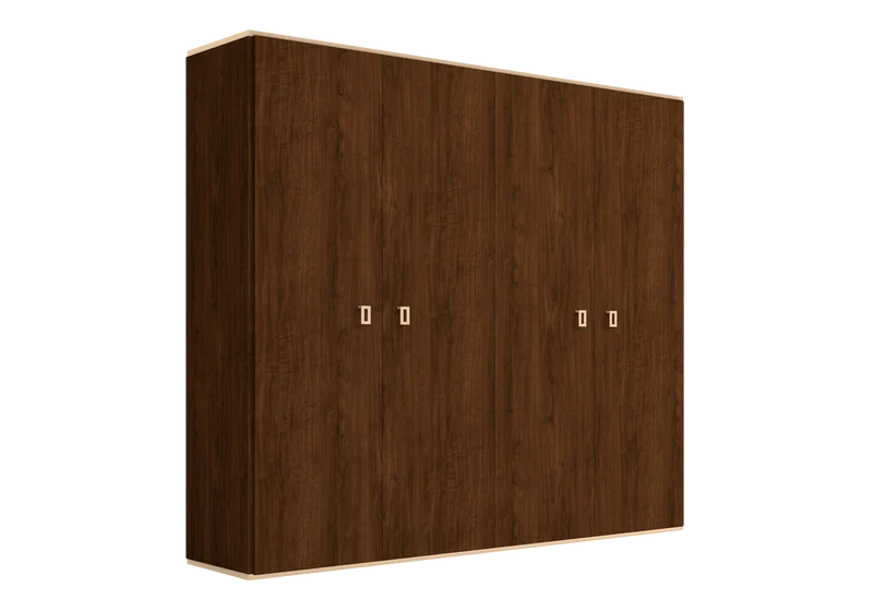 Chambre 160x200 noyer armoire 4 portes – Eva