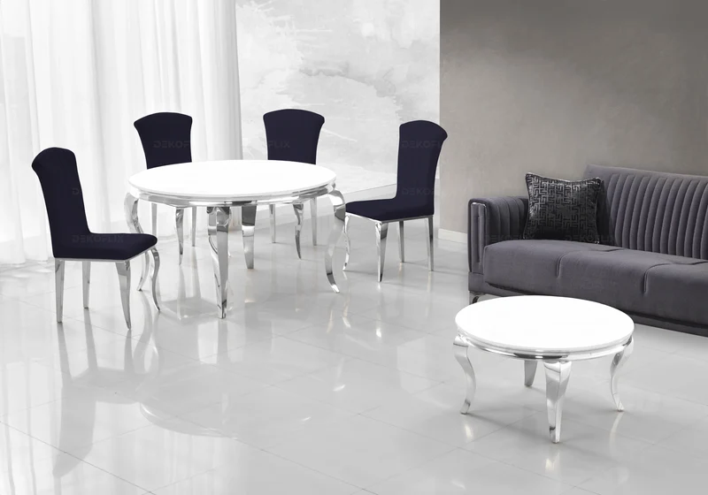 Chaises en velours noir et pieds argent - Nova x6
