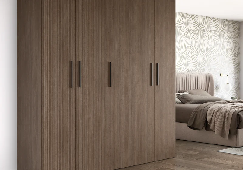 Dressing modulable 6 portes bois rainure - Hexagon