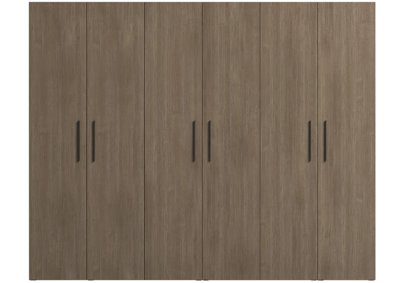 Dressing modulable 6 portes bois rainure - Hexagon