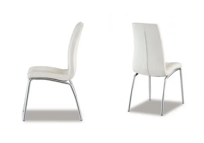 Chaises en simili blanc capitonnées - Dea x6