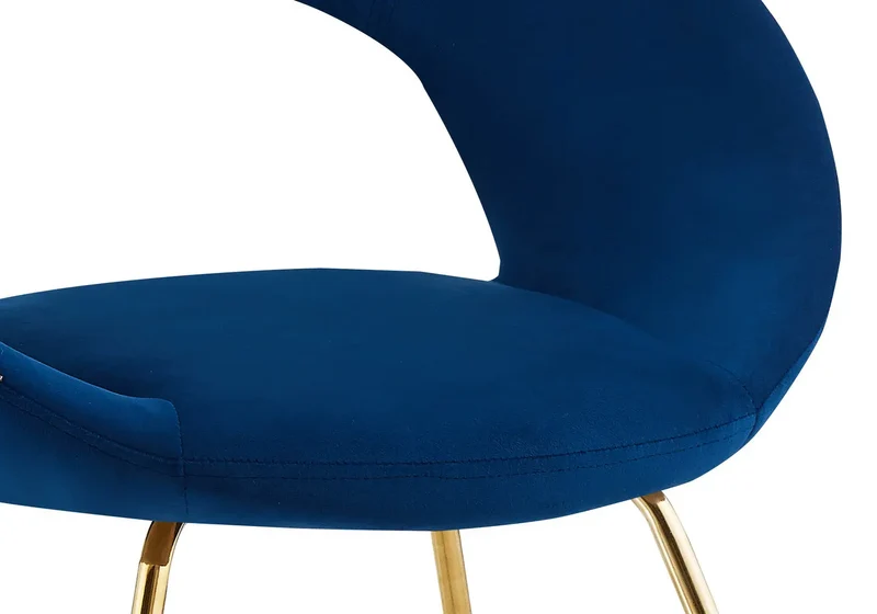 Chaises velours bleu arrondies dossier ouvert - Babel x4