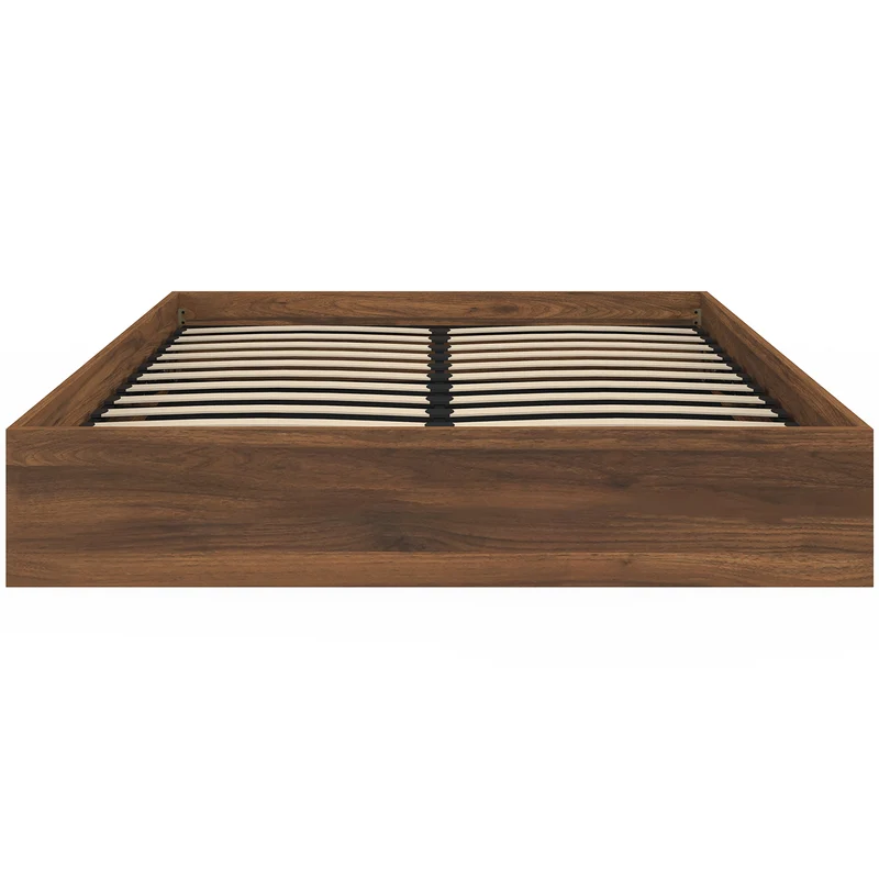 Lit coffre Malta 160x200cm effet bois noyer