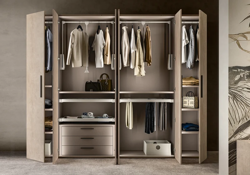 Armoire 2 portes design italien effet pierre - Dune