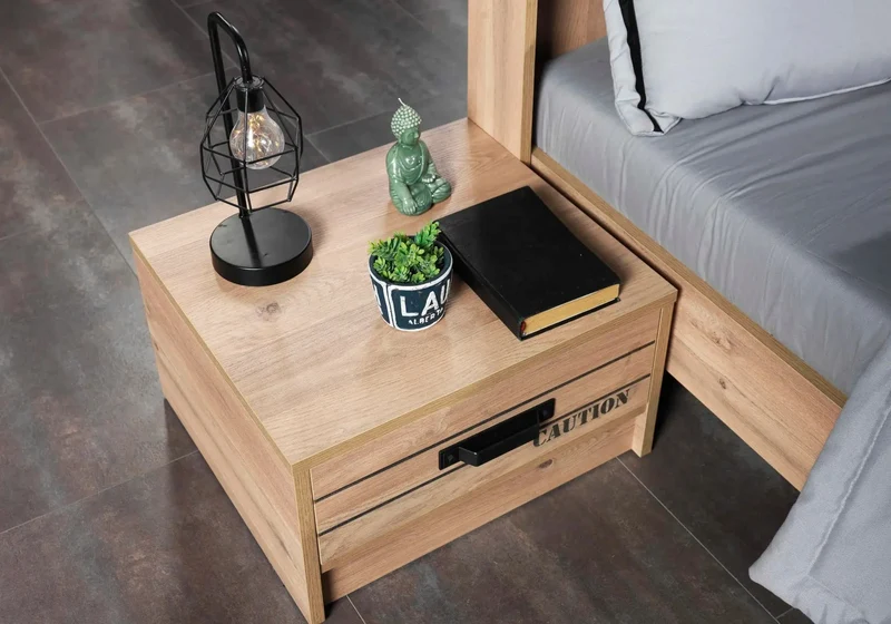 Ensemble complet de chambre moderne chêne DARK