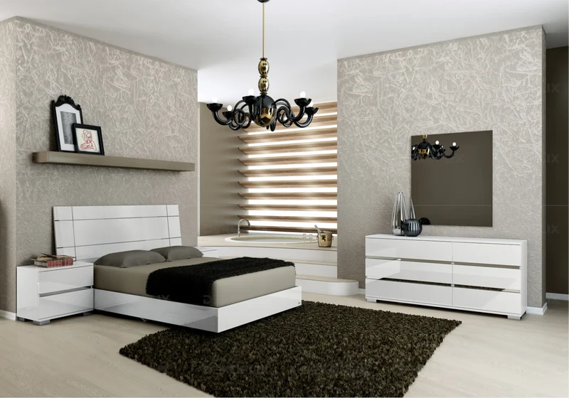 Miroir de chambre rectangle blanc laqué design - Dream