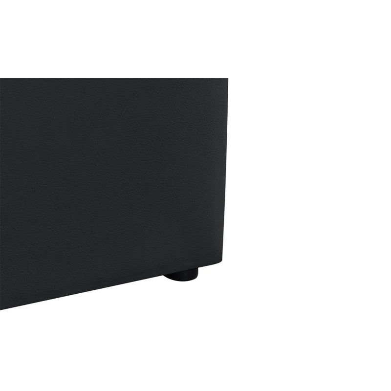 Lit coffre Hanna en PVC noir avec sommier et tête de lit 160x200cm